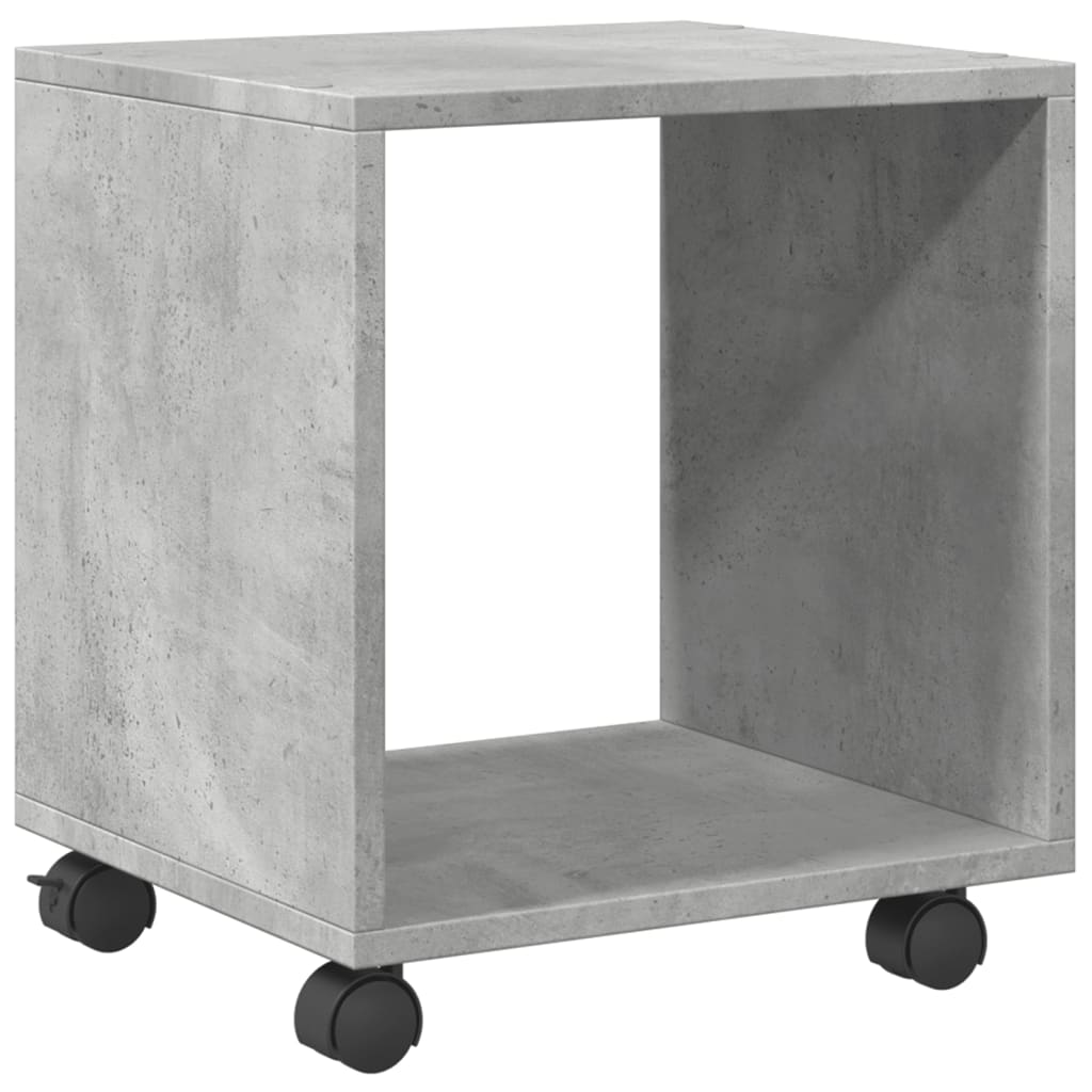 Compact Concrete Grey Rolling Cabinet, 37x33x42.5 cm Engineered Wood