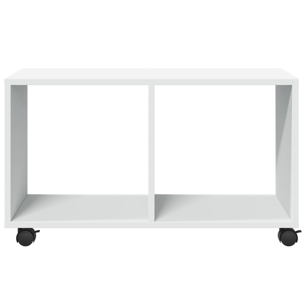 White Engineered Wood Rolling Cabinet - 72x33x42.5 cm