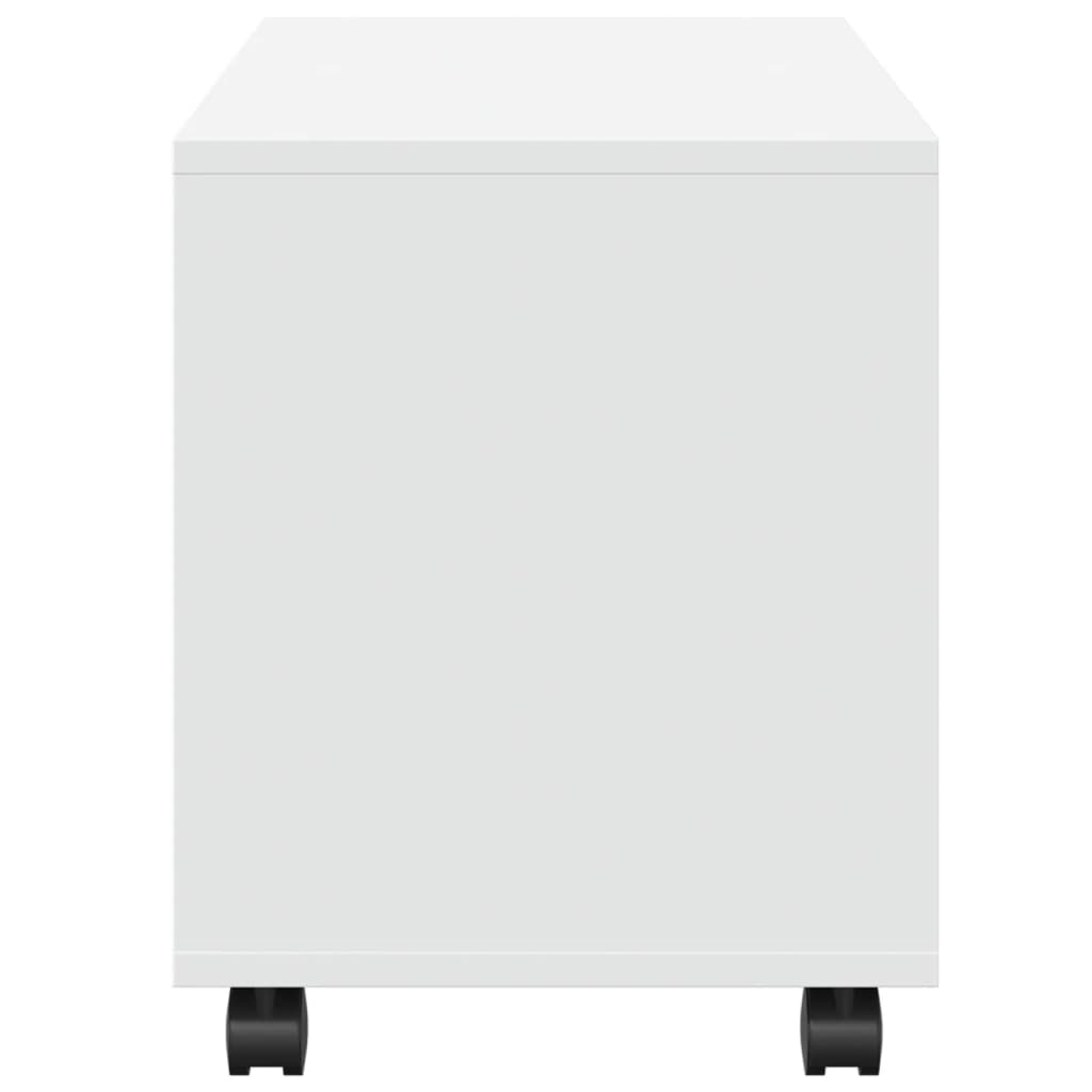 White Engineered Wood Rolling Cabinet - 72x33x42.5 cm