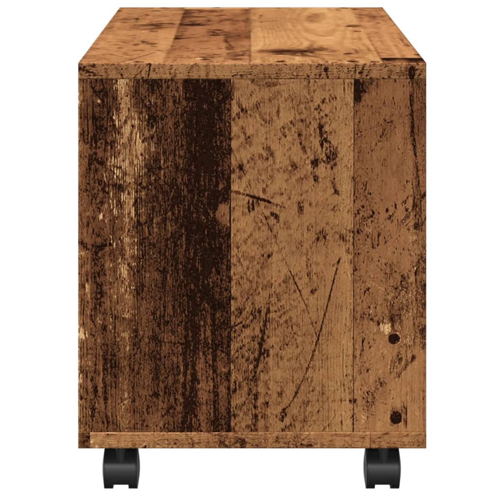 Vintage Engineered Wood Rolling Cabinet, 72x33x42.5 cm