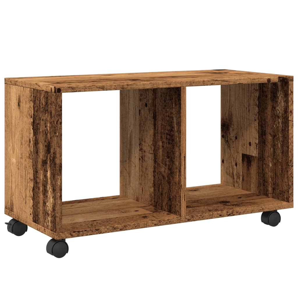 Vintage Engineered Wood Rolling Cabinet, 72x33x42.5 cm