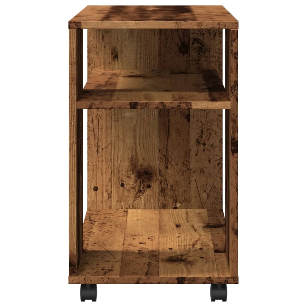 Vintage-Style Rolling Side Table, 70x35x60 cm, Engineered Wood
