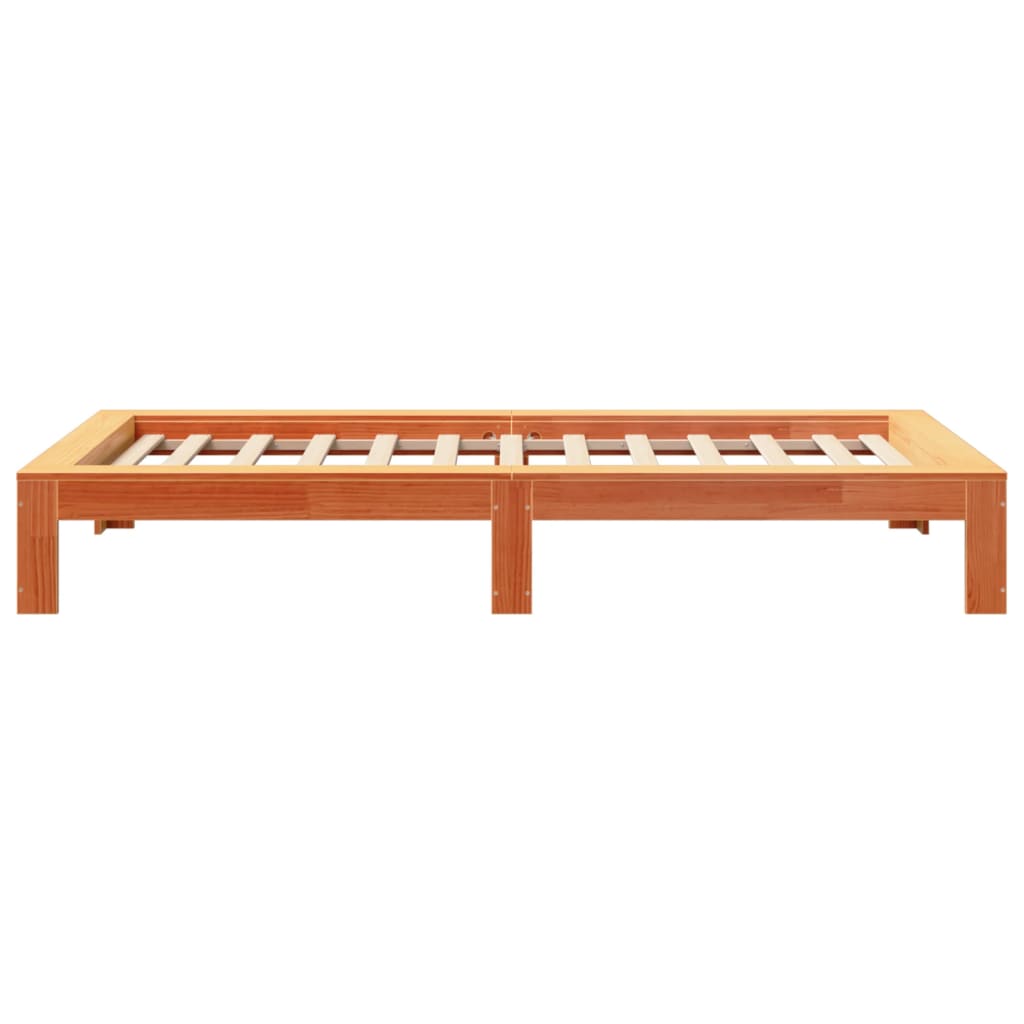 Solid Pine Bed Frame, Wax Brown, 90x200 cm - No Mattress Included
