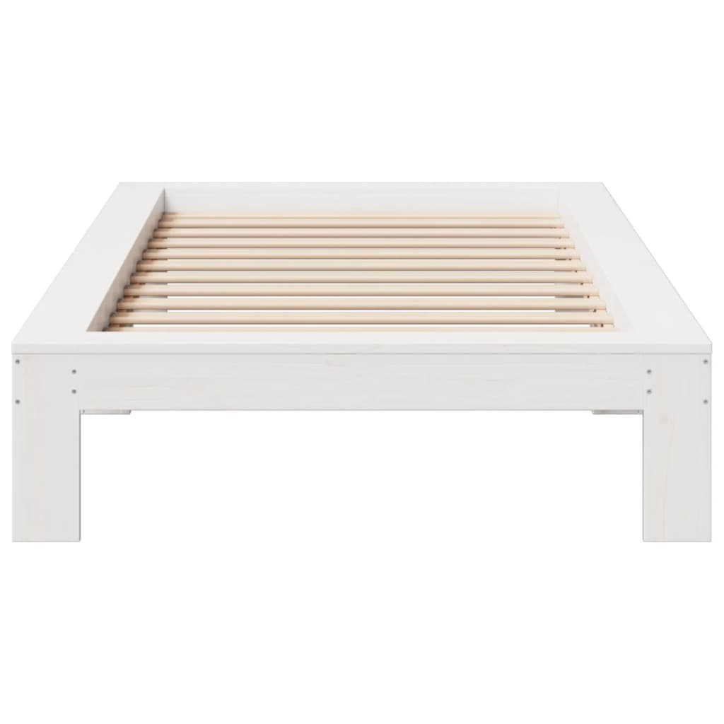 Solid Pine White Bed Frame, 90x190 cm Single Without Mattress