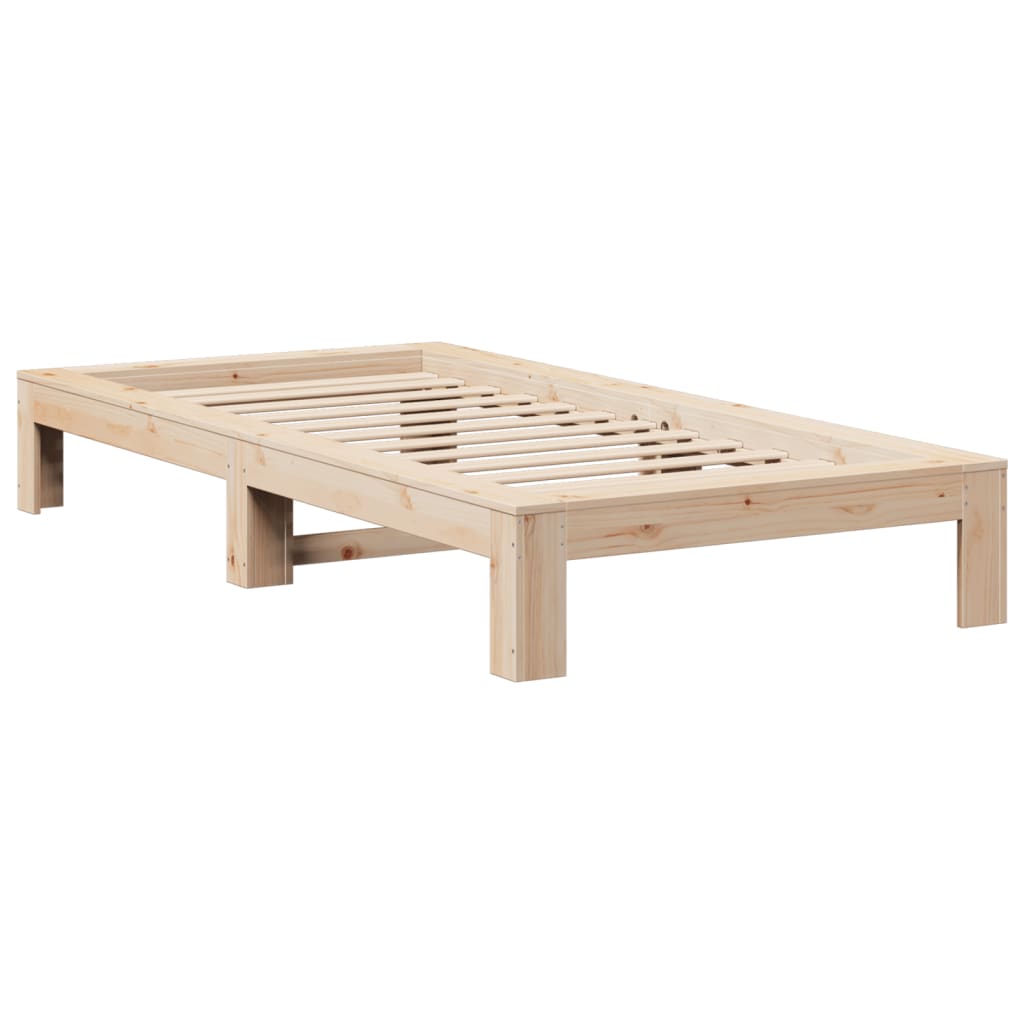 Solid Pine Wood Small Single Bed Frame 75x190 cm - No Mattress