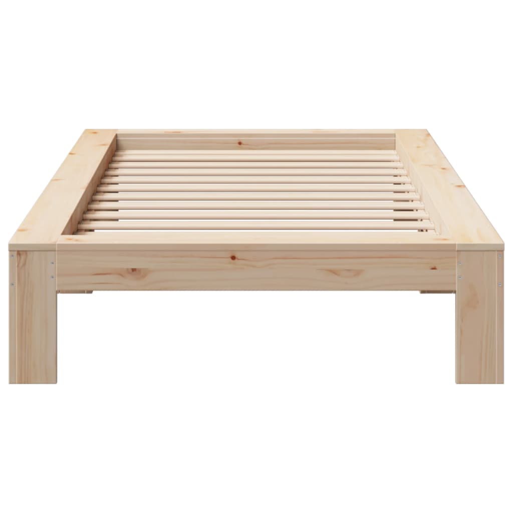 Solid Pine Wood Small Single Bed Frame 75x190 cm - No Mattress