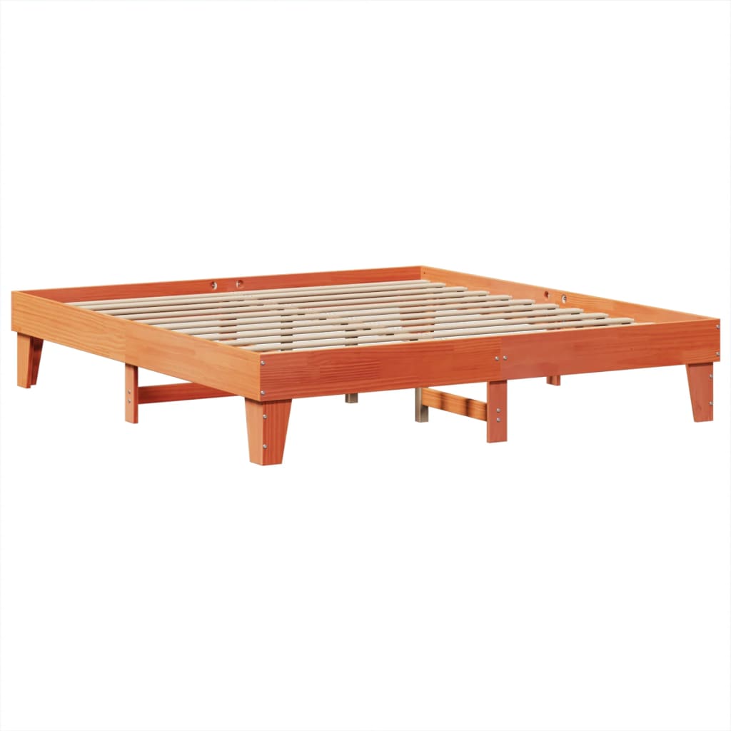 Solid Pine Bed Frame, Wax Brown, Super King 180x200 cm
