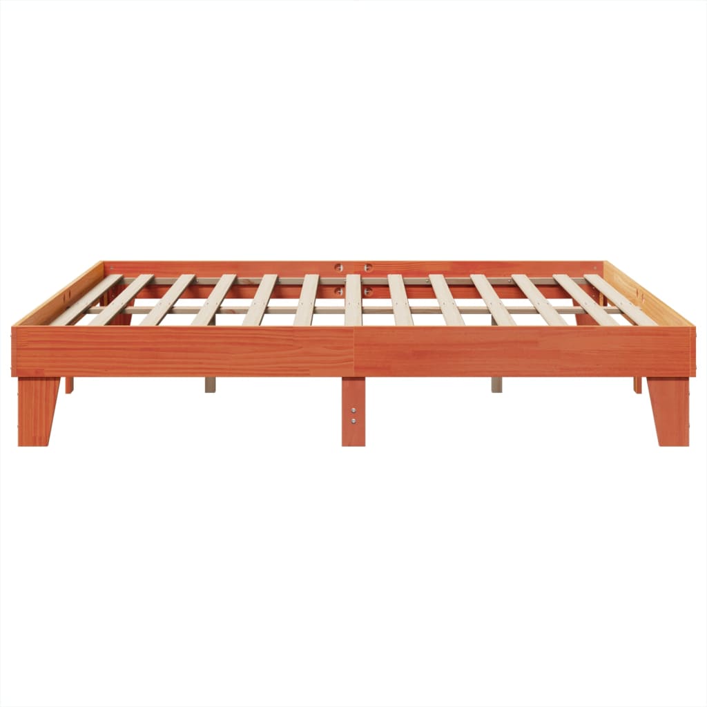 Solid Pine Bed Frame, Wax Brown, Super King 180x200 cm