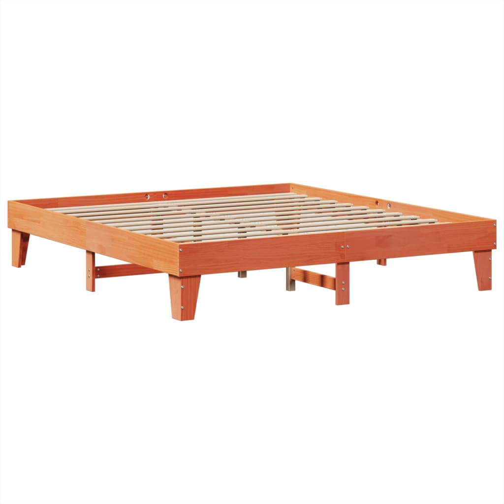 Solid Pine Bed Frame, Wax Brown, Super King 180x200 cm