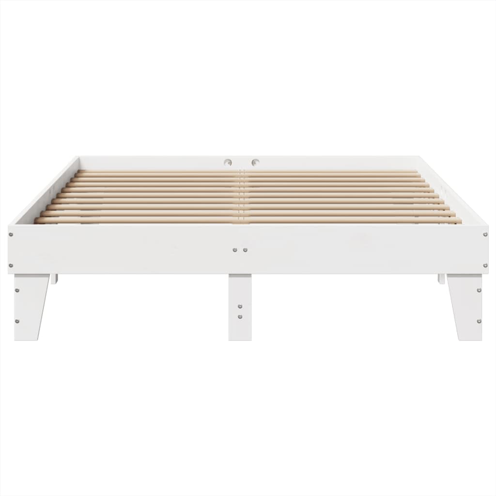 Solid Pine Wood Bed Frame White 160x200 cm - Mattress Not Included