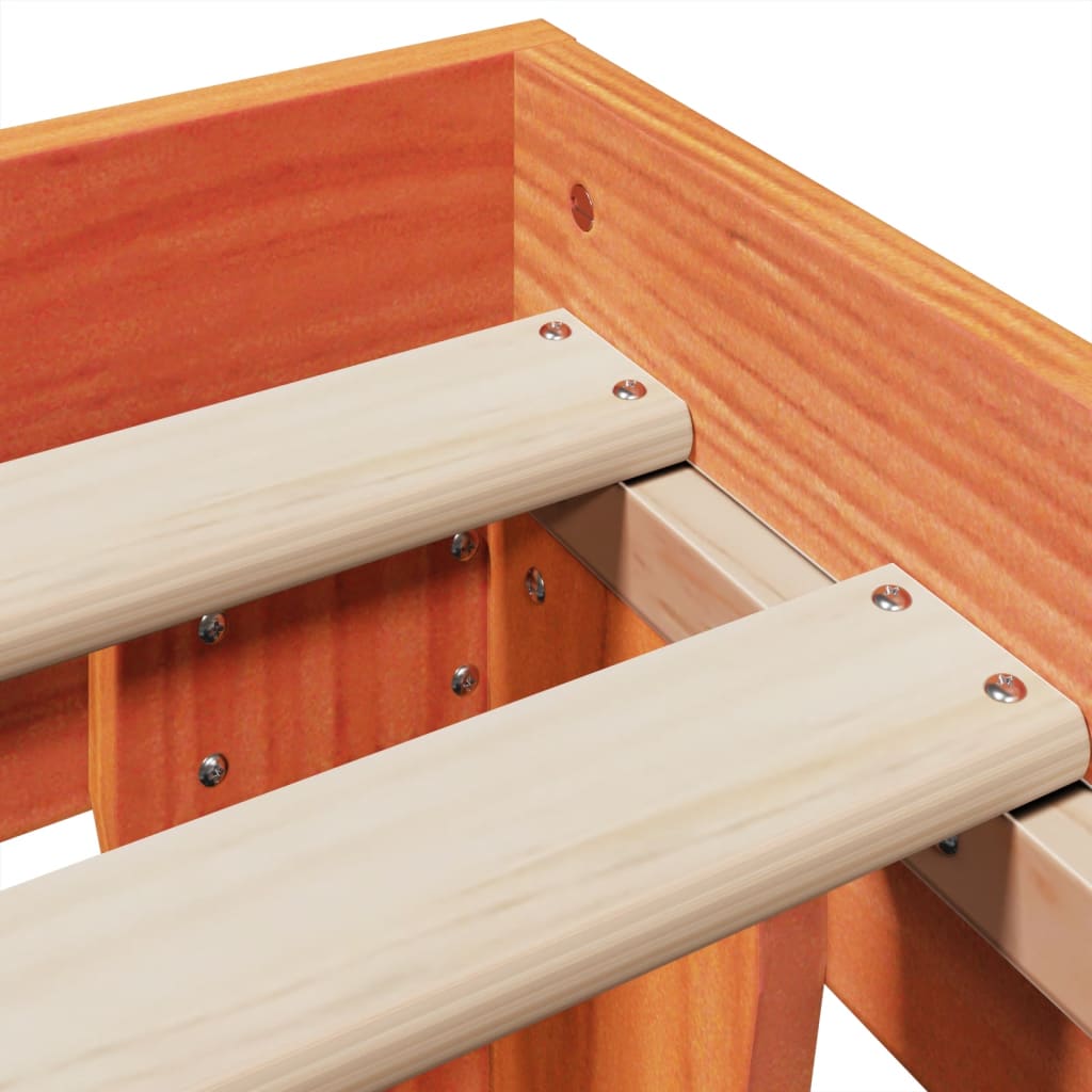 Solid Pine King Bed Frame 150x200 cm, Wax Brown Finish