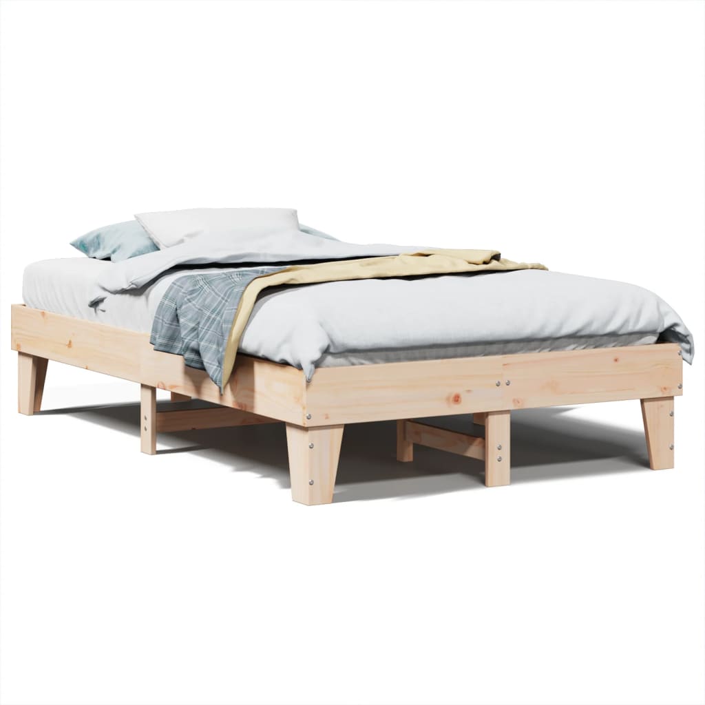 Solid Pine Wood Bed Frame 120x200 cm - Sturdy, No Mattress