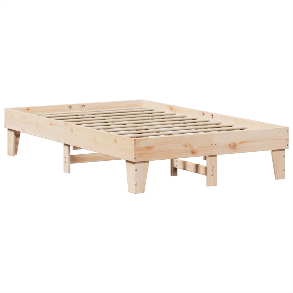 Solid Pine Wood Bed Frame 120x200 cm - Sturdy, No Mattress