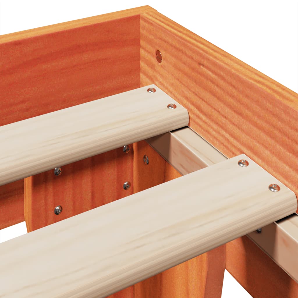 Solid Pine Bed Frame Wax Brown 140x190 cm - No Mattress Included