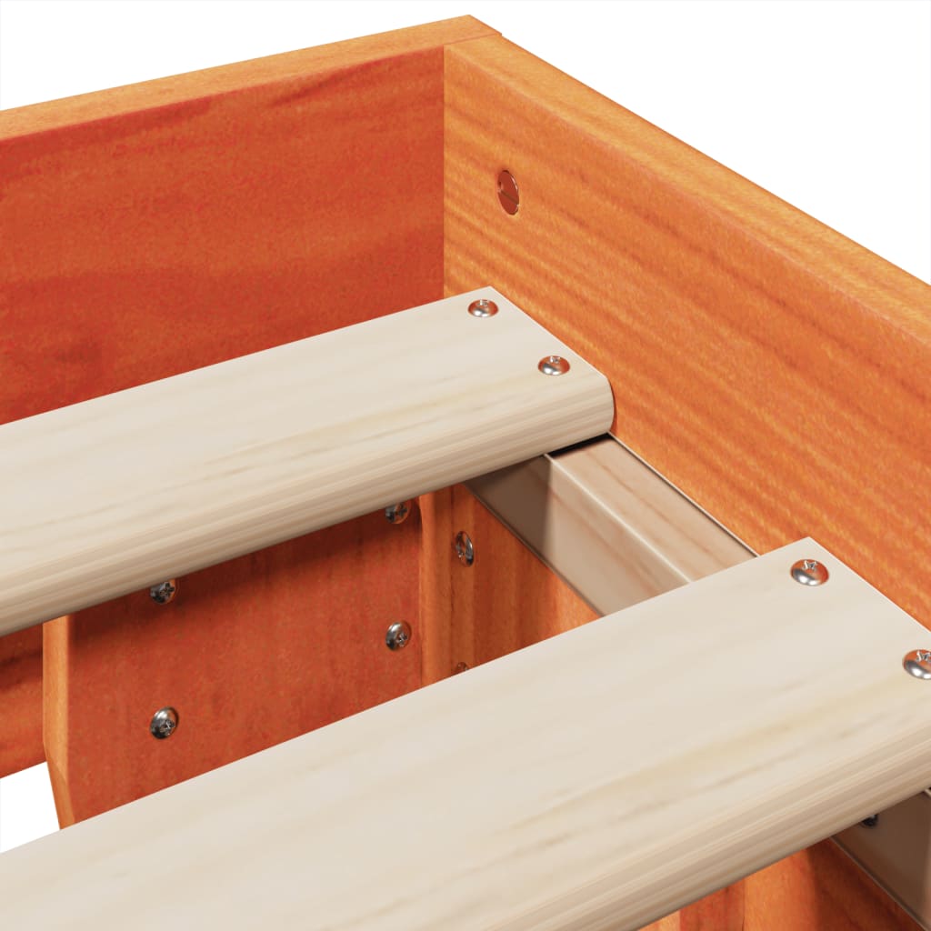 Solid Pine Bed Frame, Wax Brown, 135x190 cm Double, No Mattress