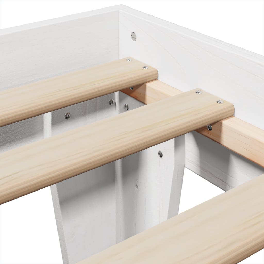 Solid Pine Wood White Bed Frame 90x190 cm Single