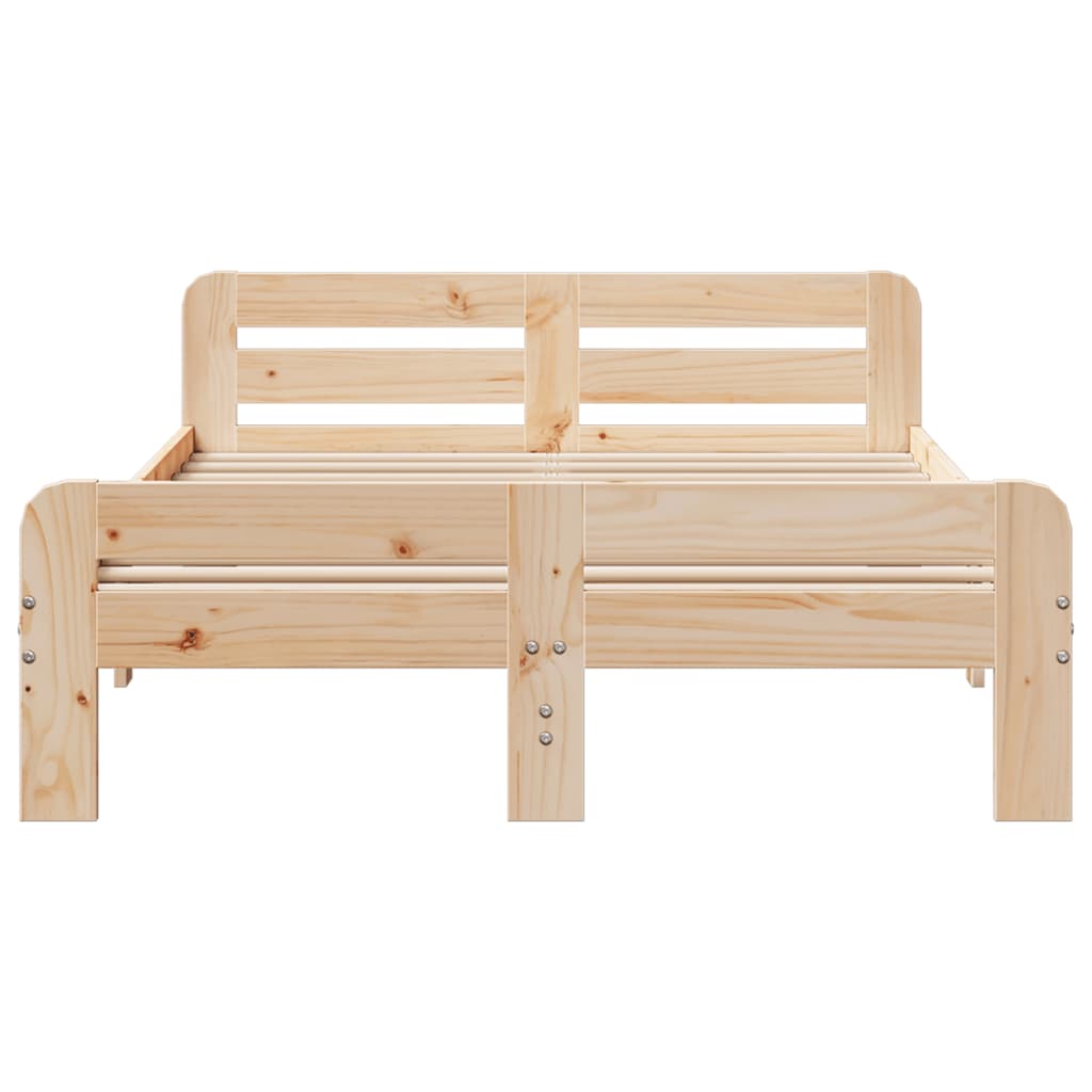 Solid Pine Wood Bed Frame 200x200 cm - Sturdy & Elegant Design