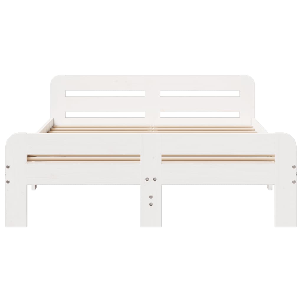 Super King Solid Pine Bed Frame 180x200 cm - White Finish