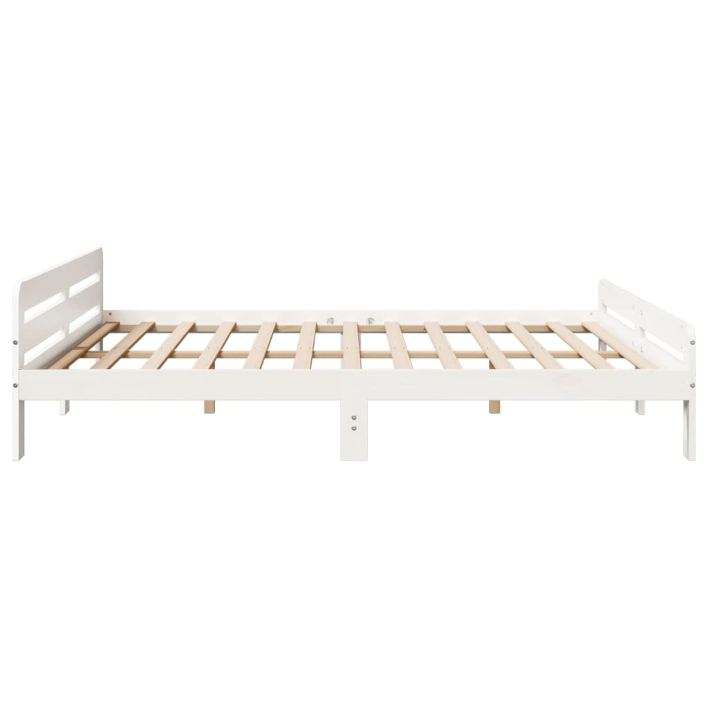 Super King Solid Pine Bed Frame 180x200 cm - White Finish