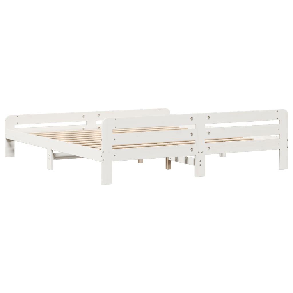 Super King Solid Pine Bed Frame 180x200 cm - White Finish
