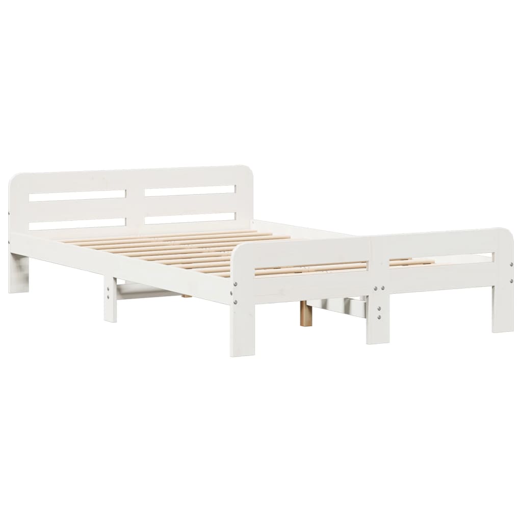 White Solid Pine Bed Frame 120x190 cm Small Double, No Mattress