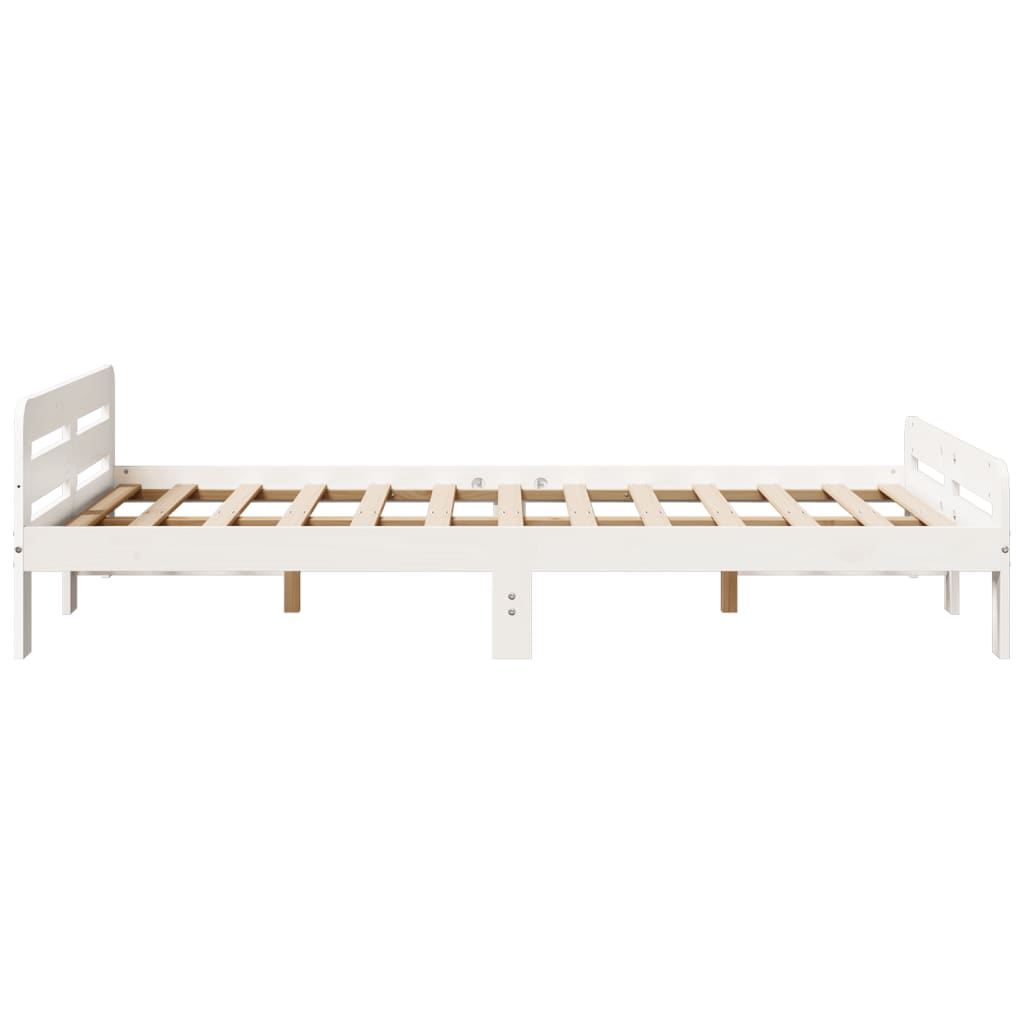 White Solid Pine Bed Frame 120x190 cm Small Double, No Mattress