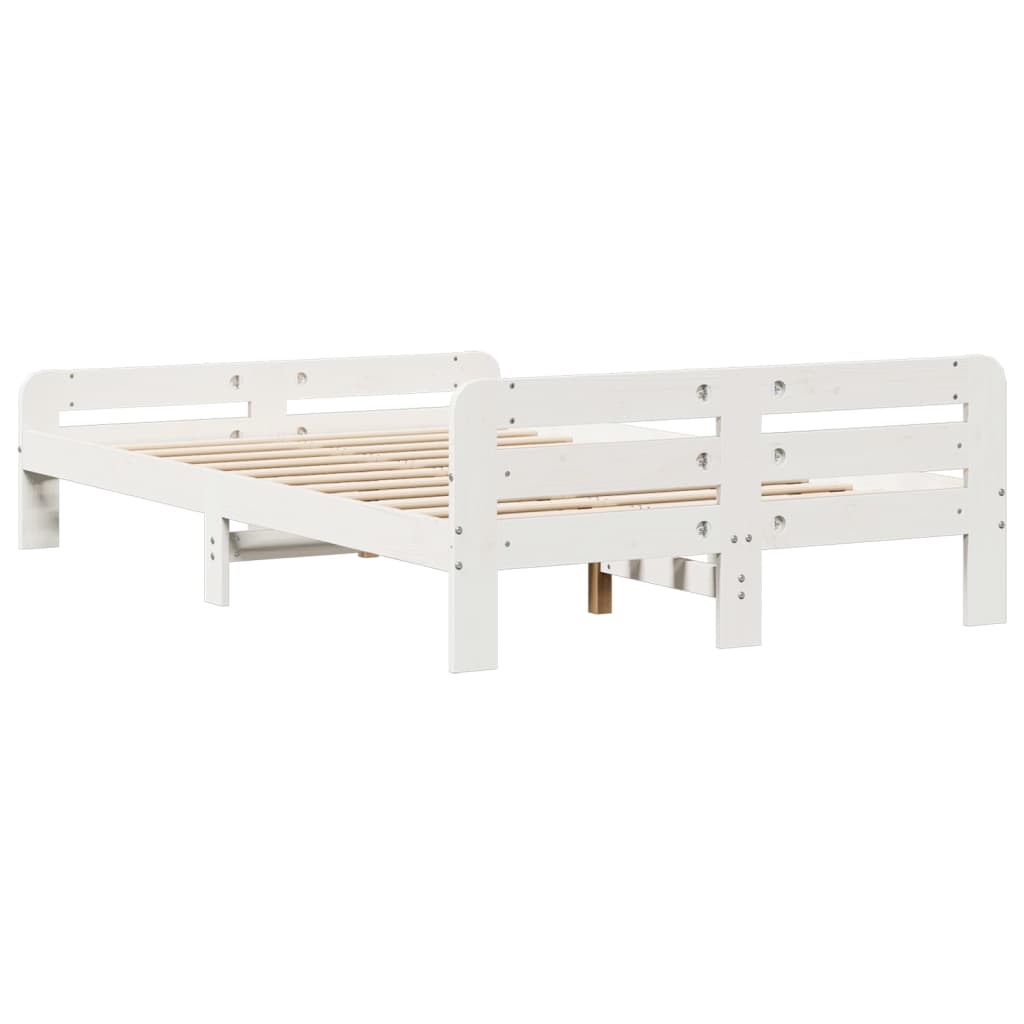 White Solid Pine Bed Frame 120x190 cm Small Double, No Mattress