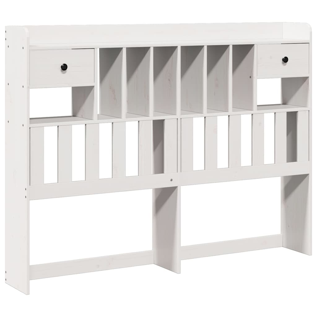 White Solid Pine Headboard with Storage, 160 cm | Elegant & Functional