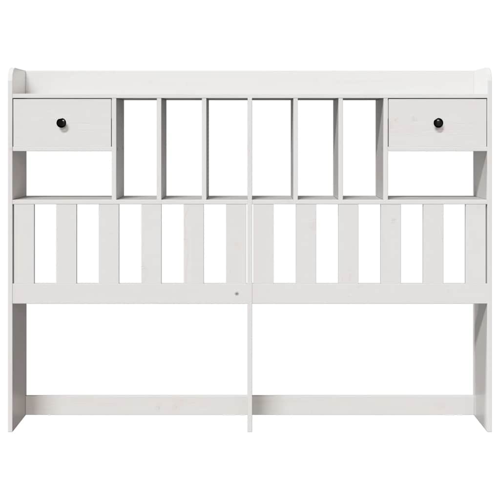 White Solid Pine Headboard with Storage, 160 cm | Elegant & Functional