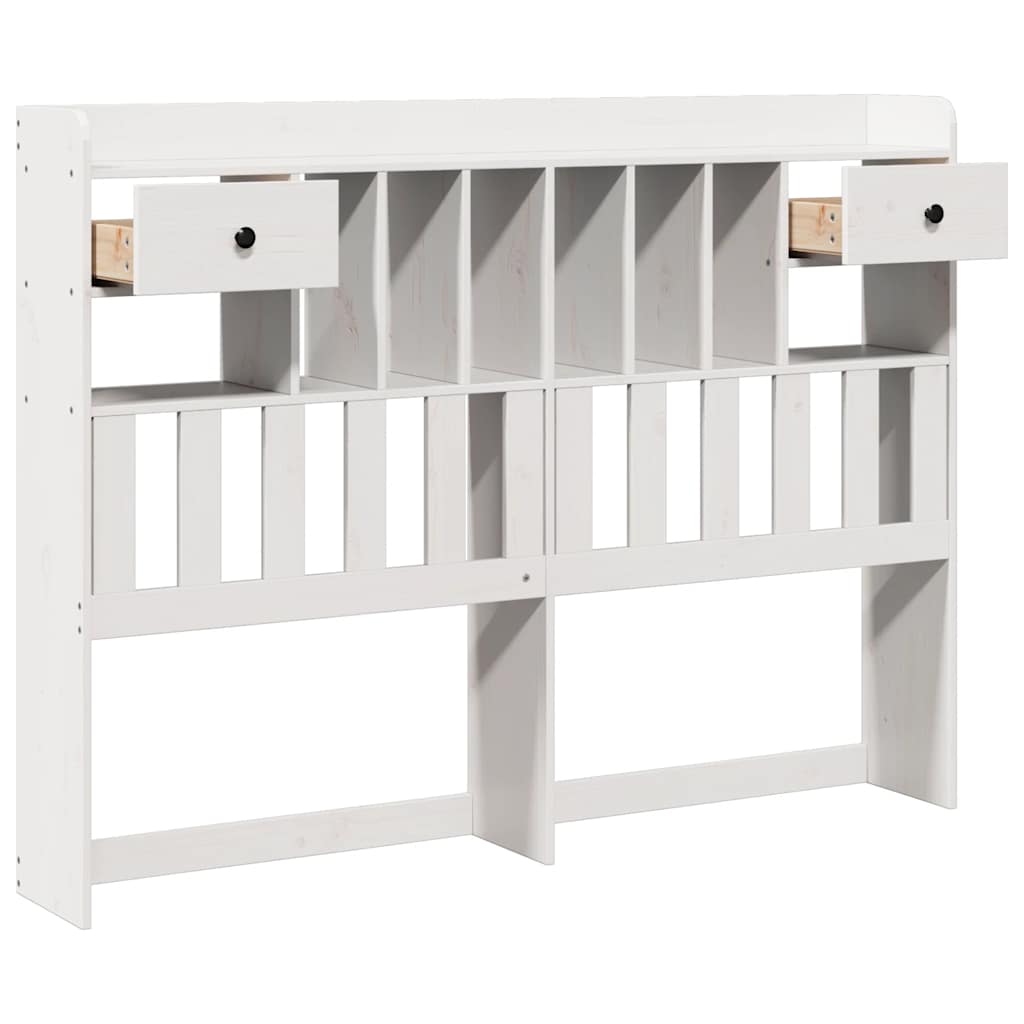 White Solid Pine Headboard with Storage, 160 cm | Elegant & Functional