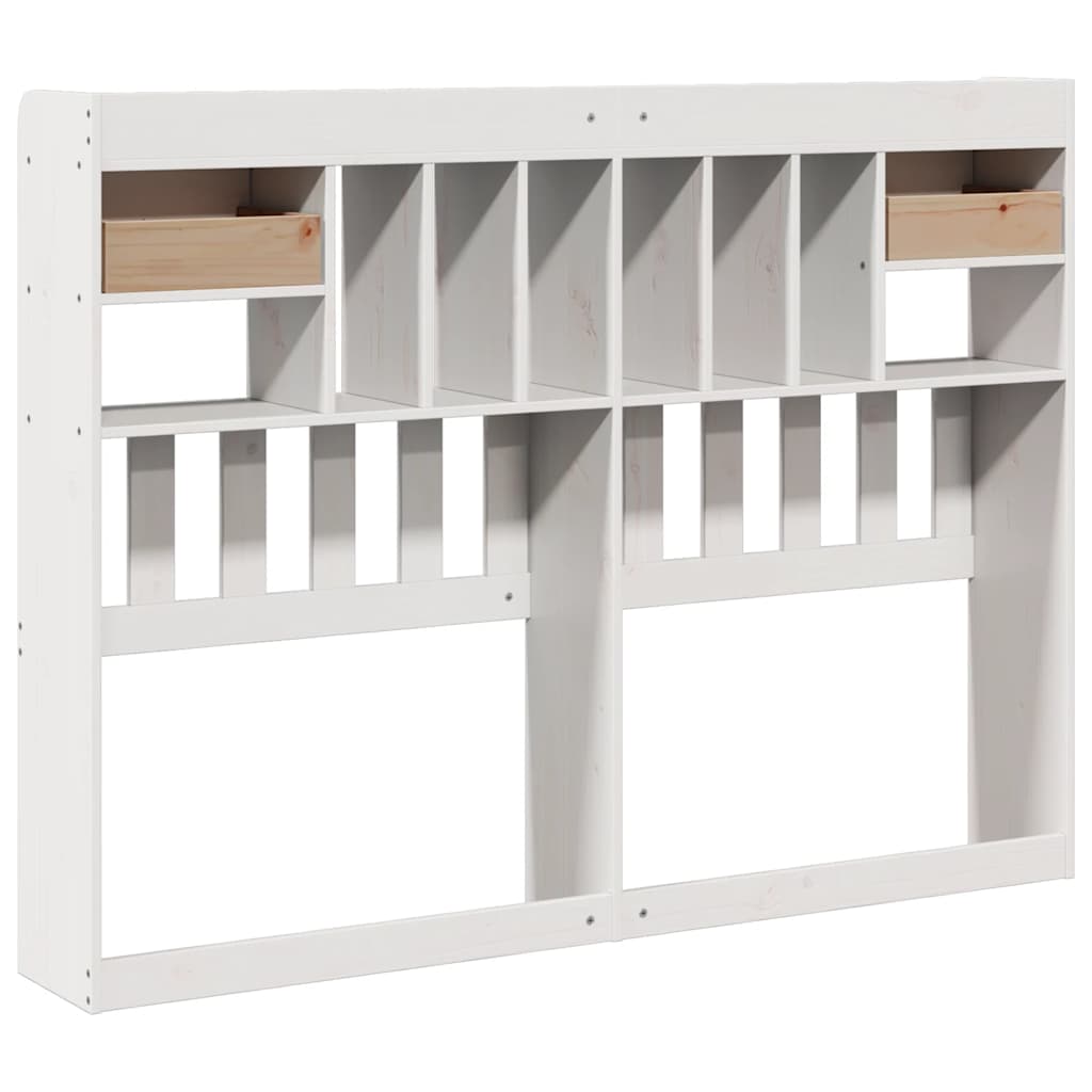 White Solid Pine Headboard with Storage, 160 cm | Elegant & Functional