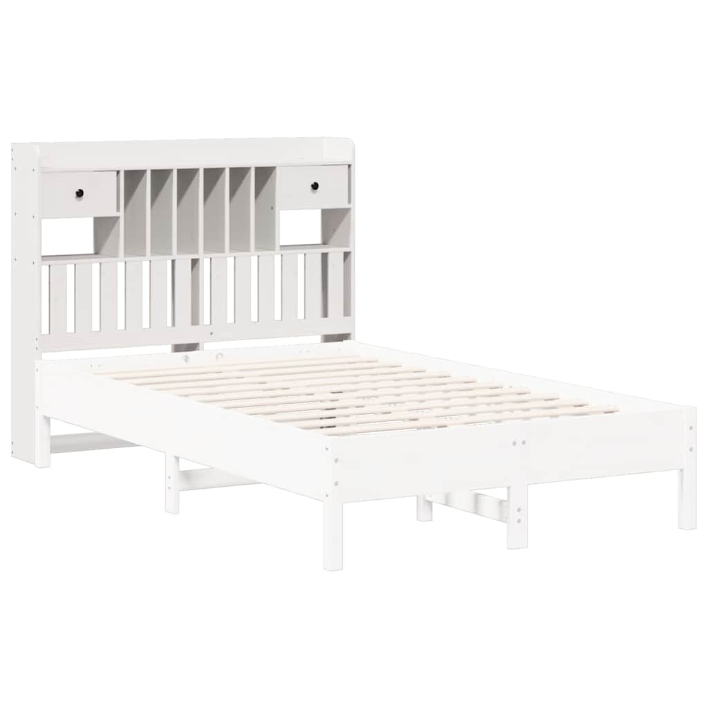 White Solid Pine Headboard with Storage 135 cm - Stylish & Practical