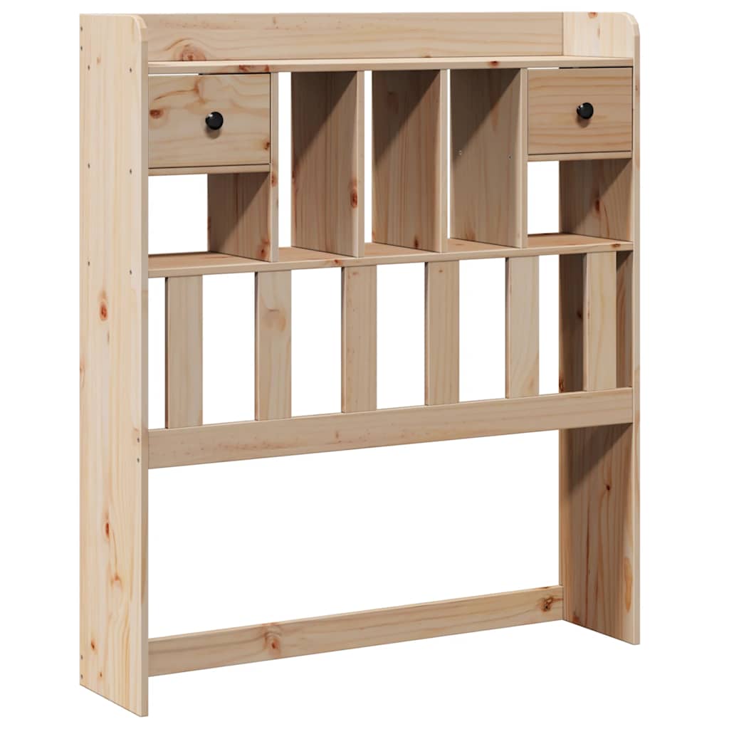 Solid Pine Wood Headboard with Storage, 100 cm, Honey Finish