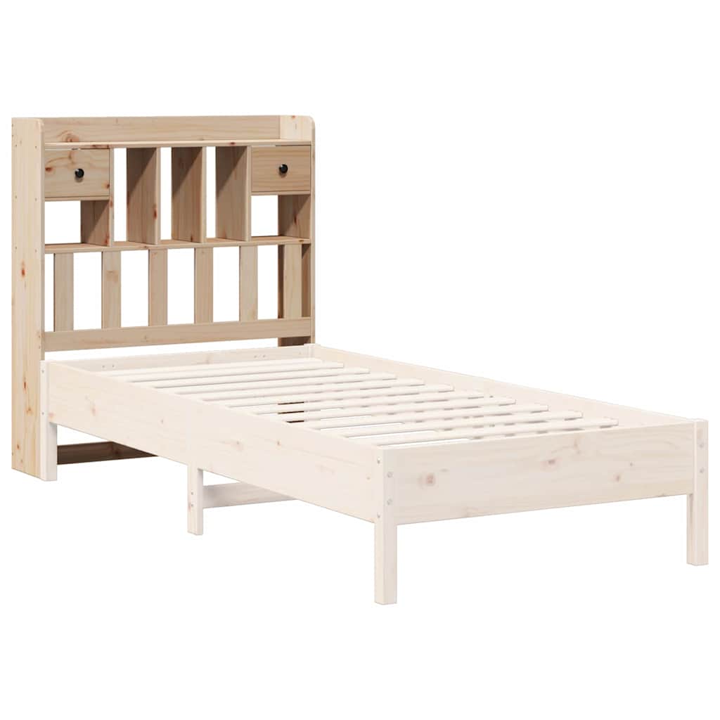 Solid Pine Wood Headboard with Storage, 100 cm, Honey Finish