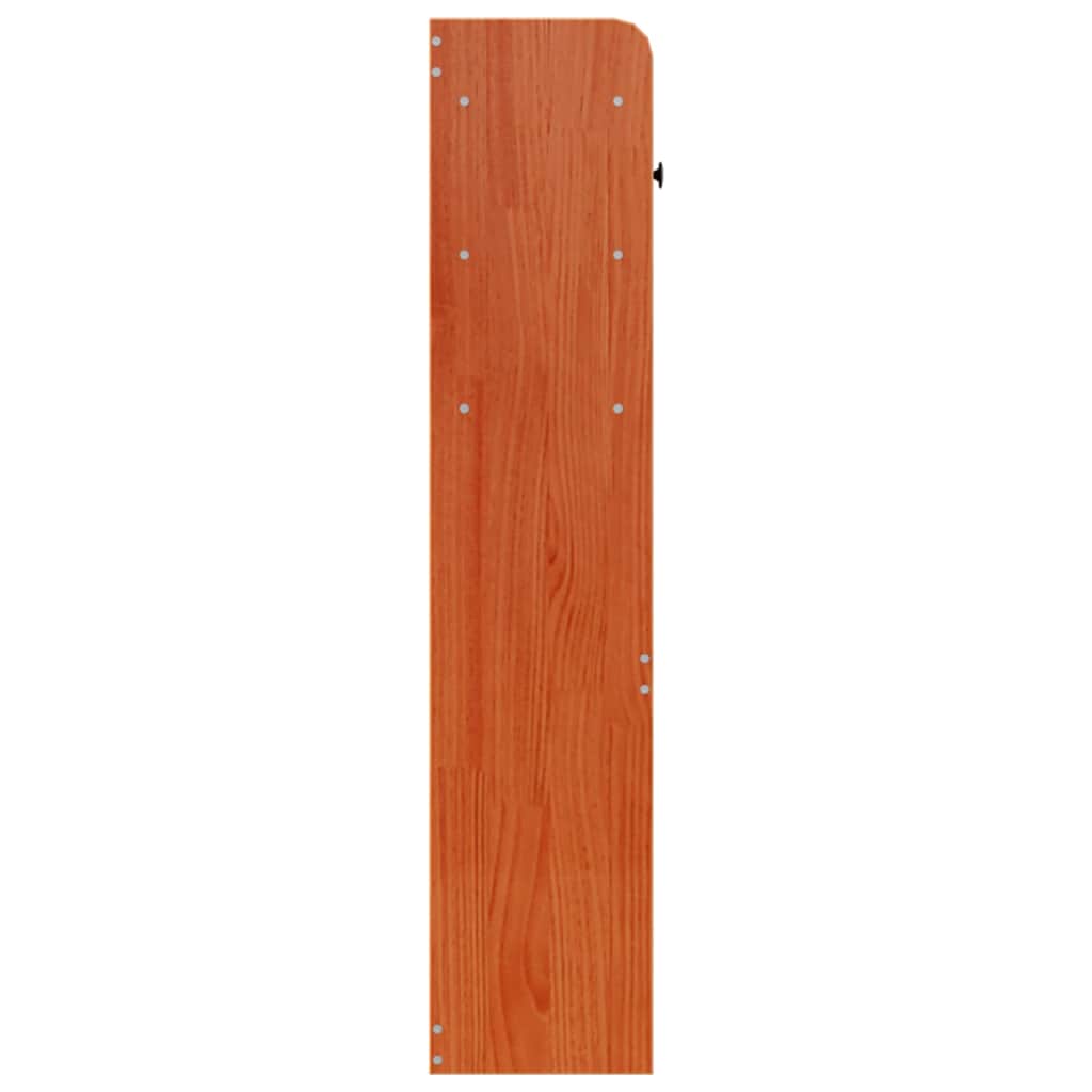 Solid Pine Brown Headboard with Storage, 100 cm Wax Finish