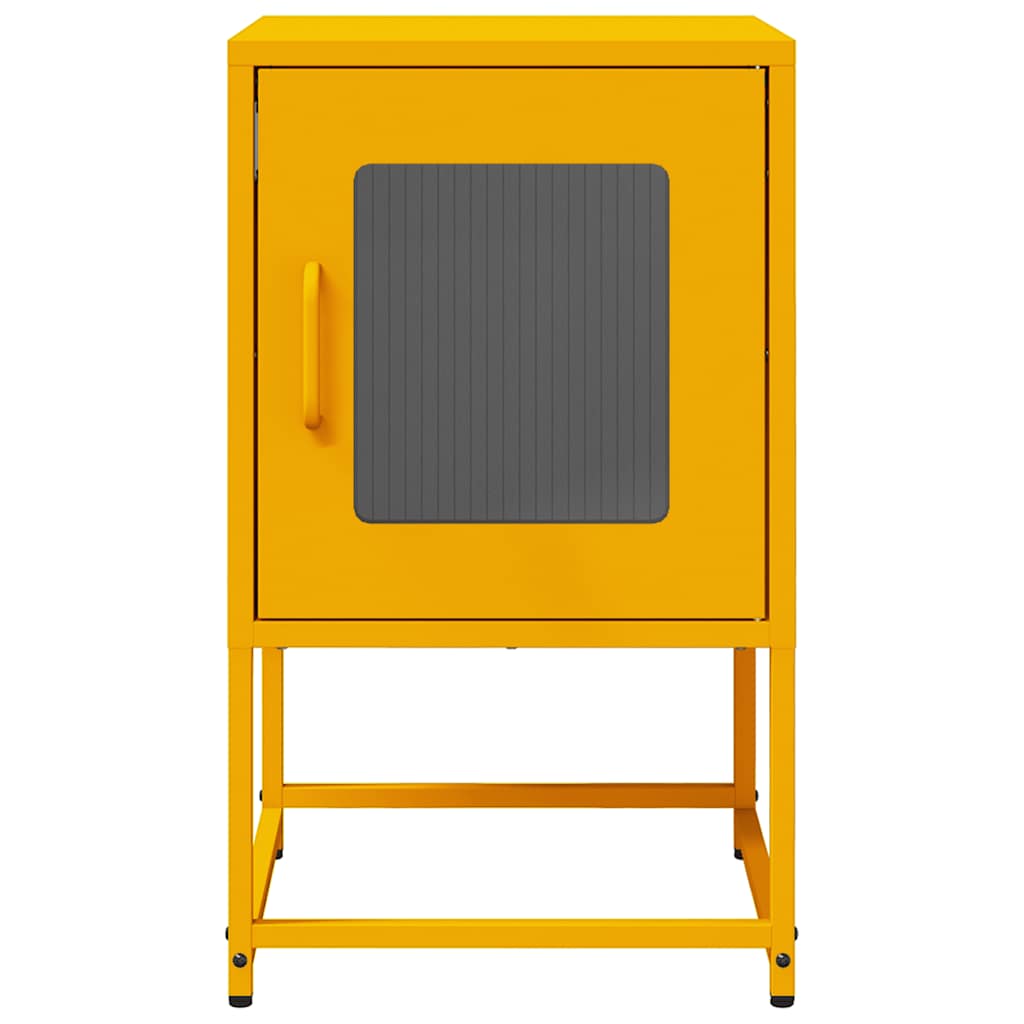 Mustard Yellow Bedside Cabinet - Cold-Rolled Steel 36x39x60.5 cm