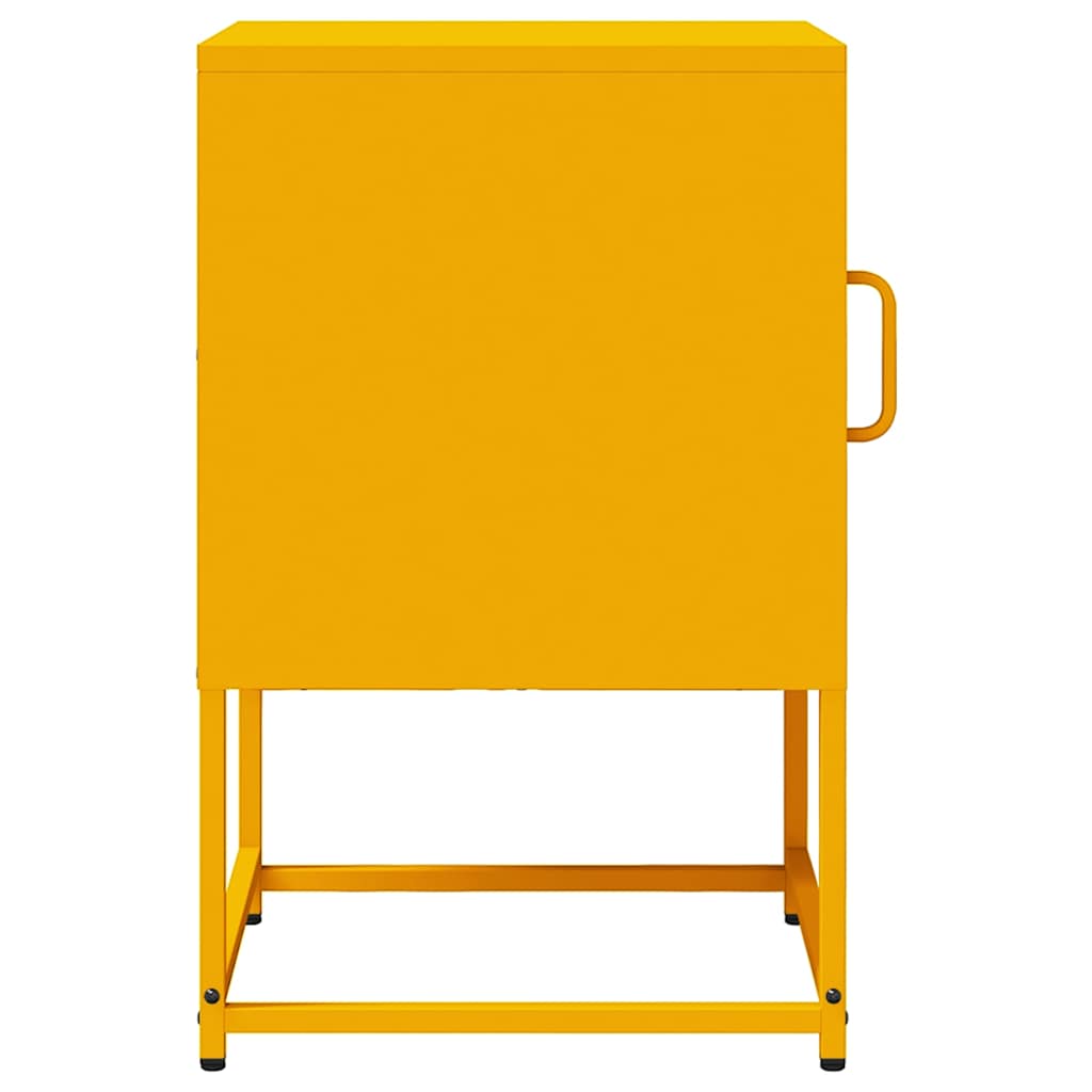 Mustard Yellow Bedside Cabinet - Cold-Rolled Steel 36x39x60.5 cm
