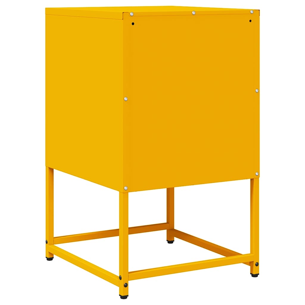 Mustard Yellow Bedside Cabinet - Cold-Rolled Steel 36x39x60.5 cm