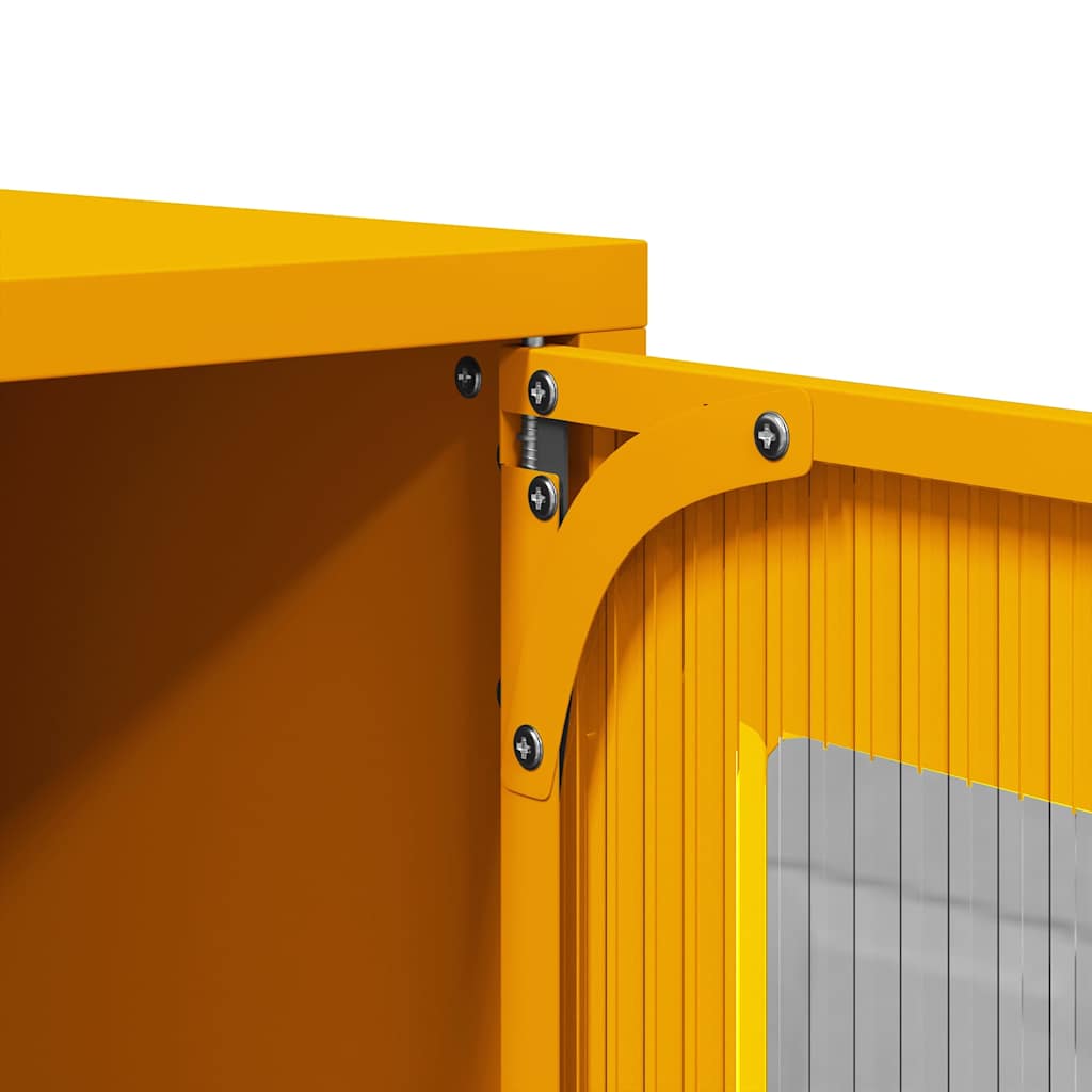Mustard Yellow Bedside Cabinet - Cold-Rolled Steel 36x39x60.5 cm