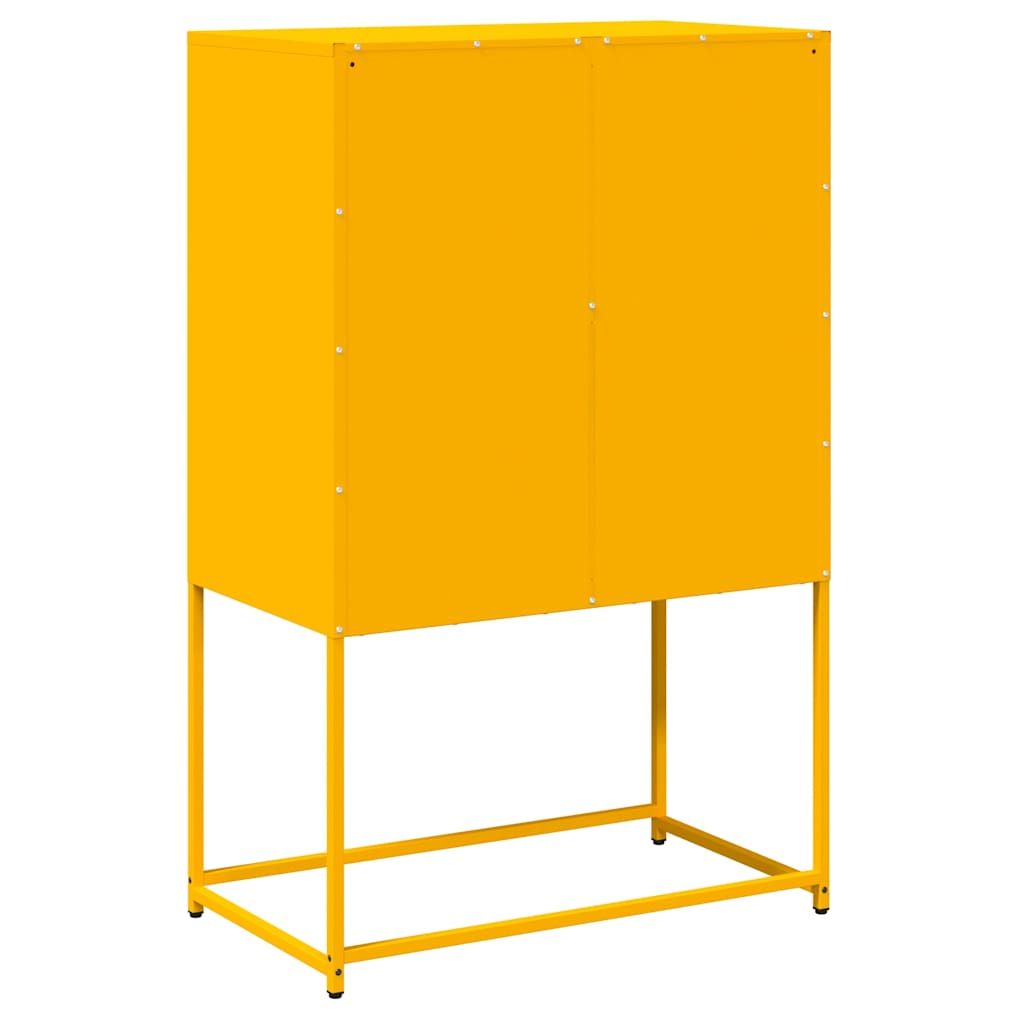 Mustard Yellow Steel Highboard, 68x39x107 cm - Stylish Storage Solution