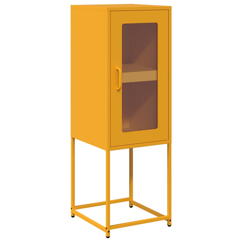 Mustard Yellow Steel Sideboard 36x39x107 cm – Stylish Storage Solution