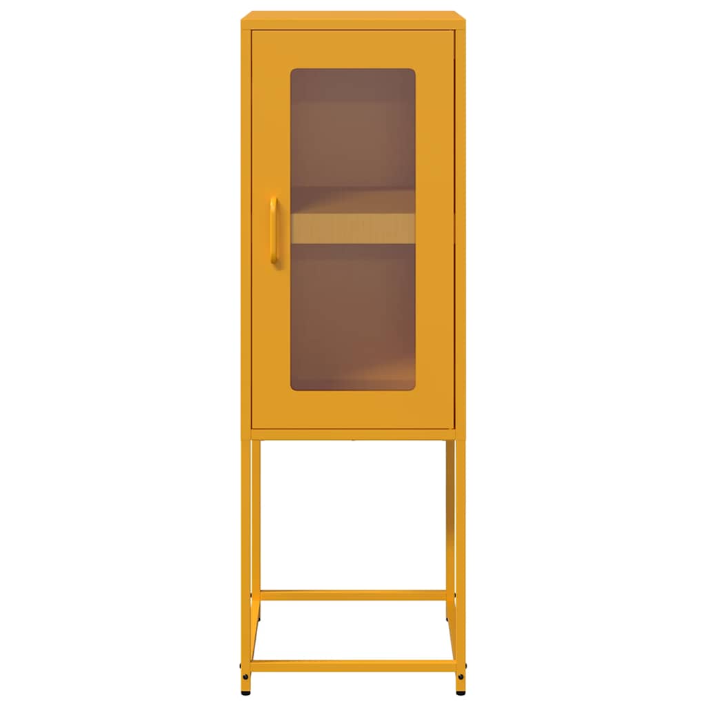 Mustard Yellow Steel Sideboard 36x39x107 cm – Stylish Storage Solution