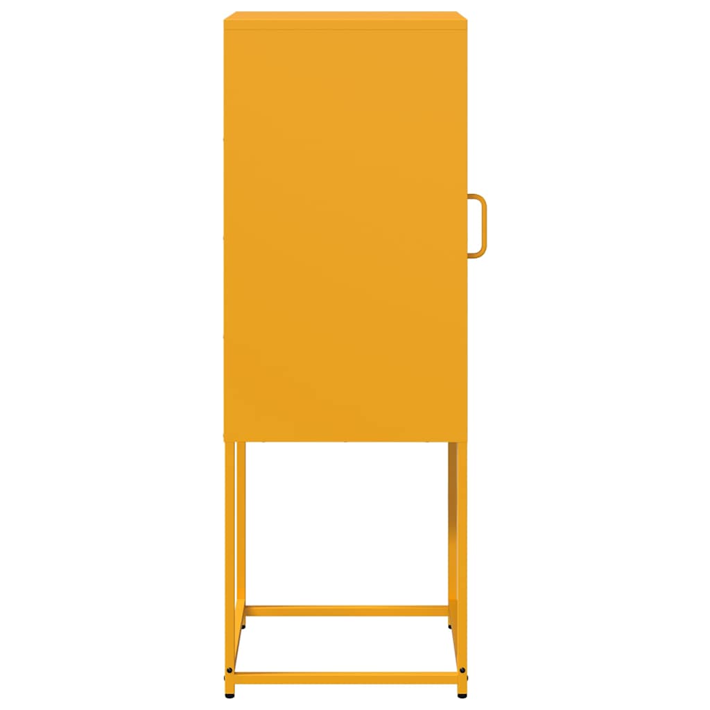 Mustard Yellow Steel Sideboard 36x39x107 cm – Stylish Storage Solution