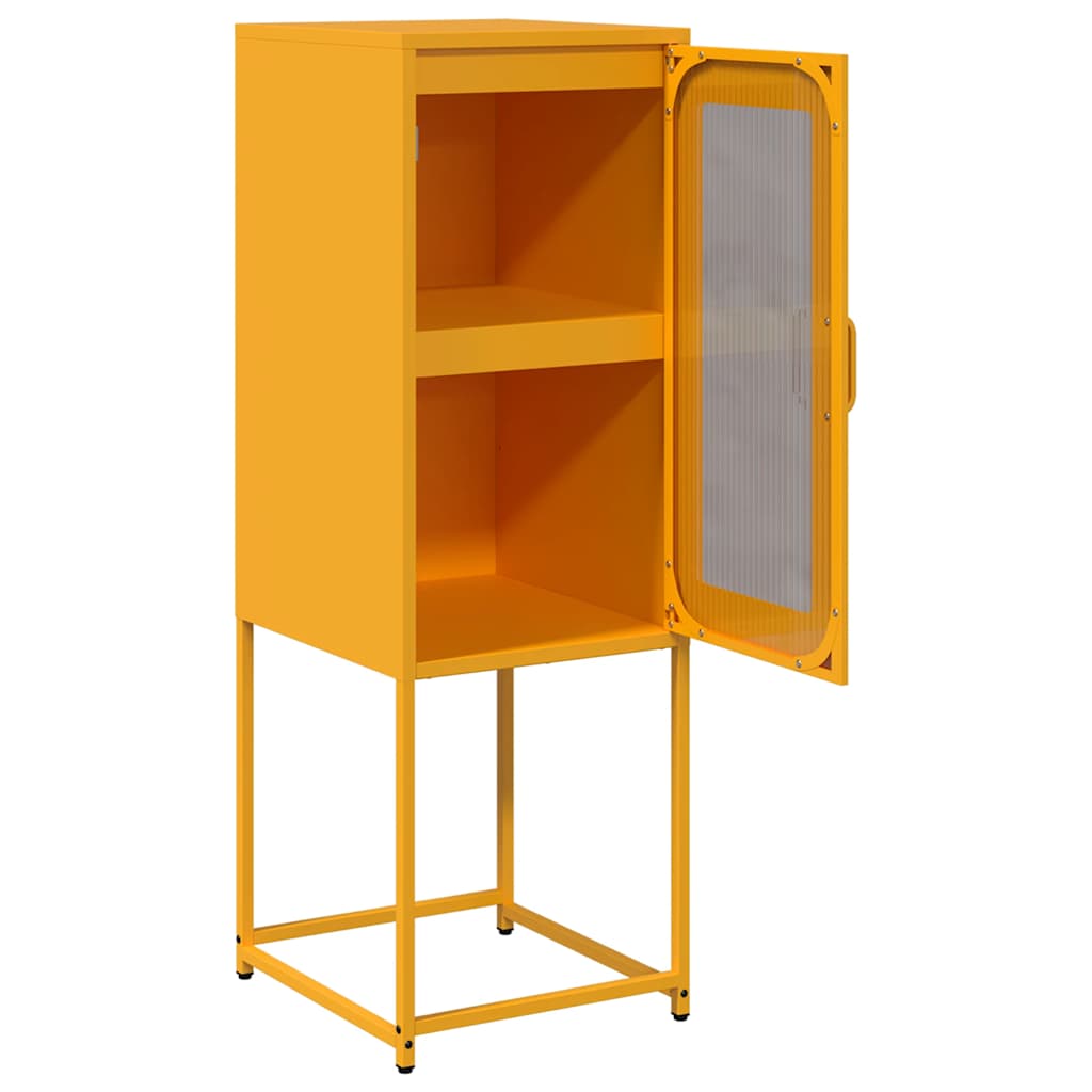Mustard Yellow Steel Sideboard 36x39x107 cm – Stylish Storage Solution