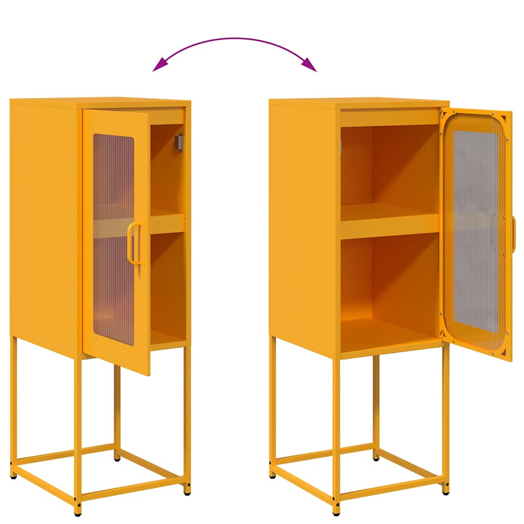 Mustard Yellow Steel Sideboard 36x39x107 cm – Stylish Storage Solution