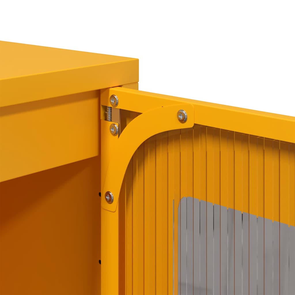 Mustard Yellow Steel Sideboard 36x39x107 cm – Stylish Storage Solution