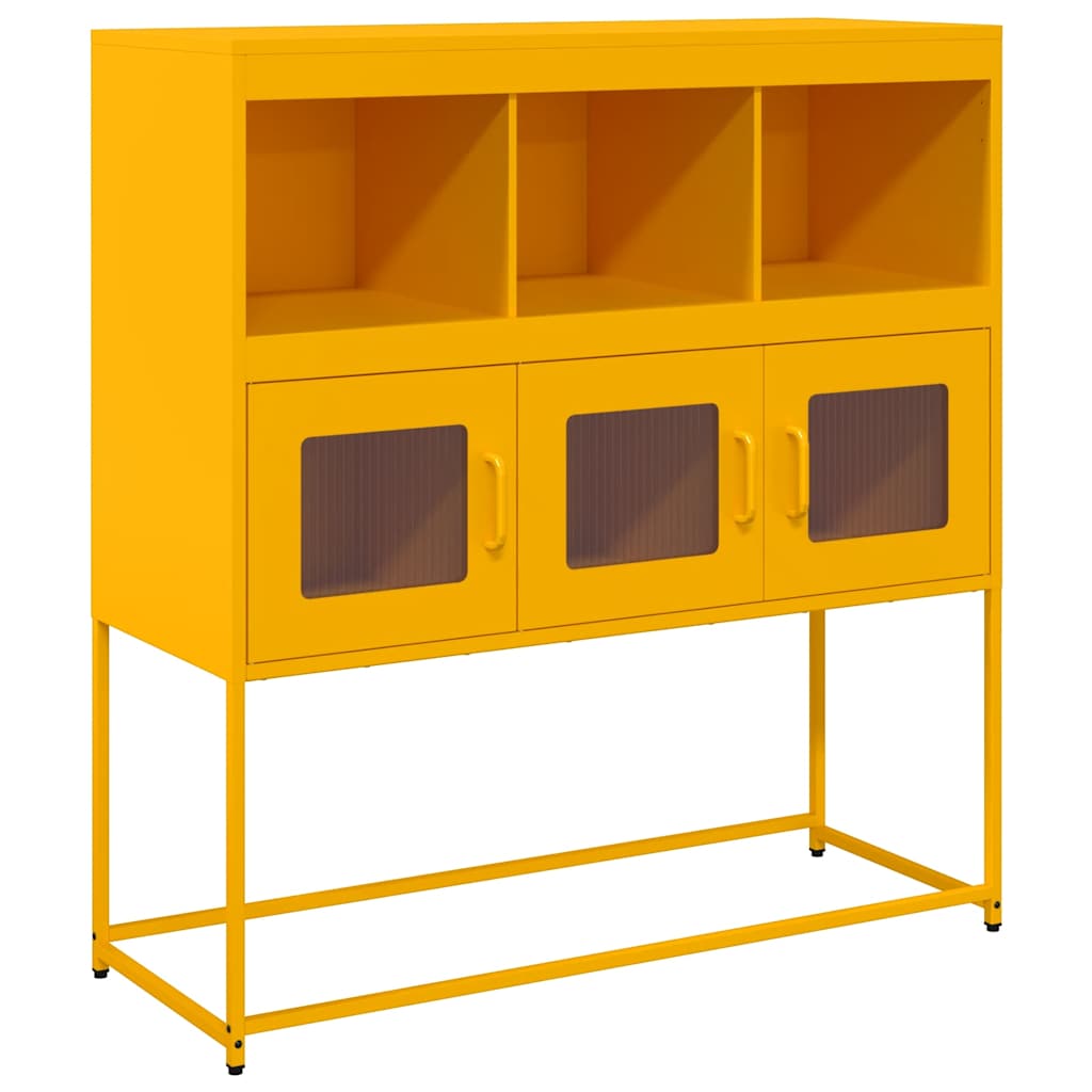 Mustard Yellow Steel Sideboard 100.5x39x107 cm