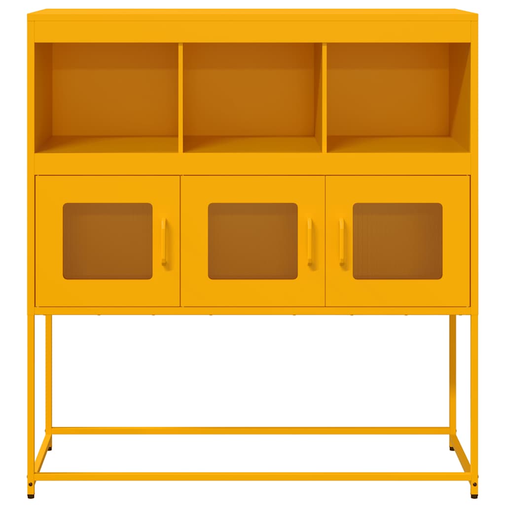 Mustard Yellow Steel Sideboard 100.5x39x107 cm