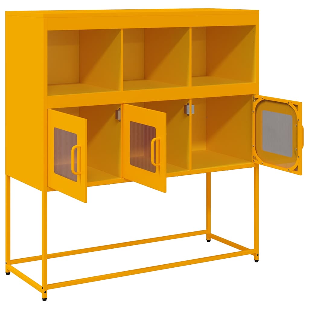 Mustard Yellow Steel Sideboard 100.5x39x107 cm
