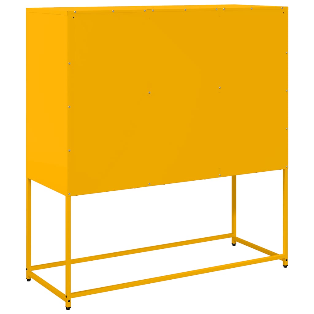 Mustard Yellow Steel Sideboard 100.5x39x107 cm